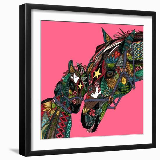 Horse Love Pink-Sharon Turner-Framed Art Print