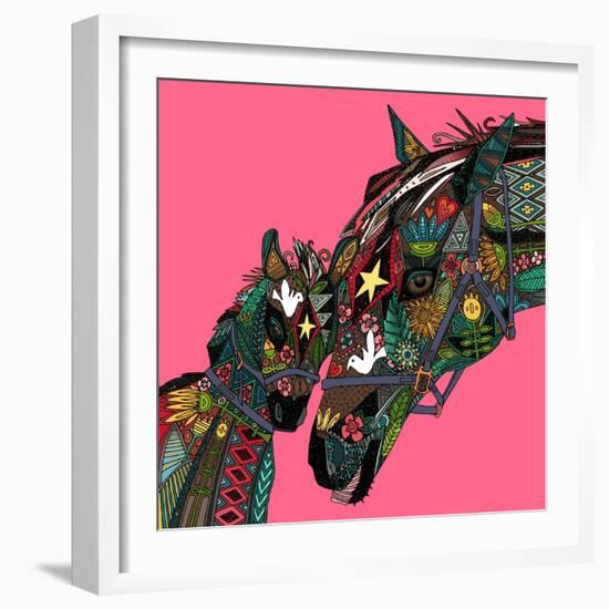 Horse Love Pink-Sharon Turner-Framed Art Print