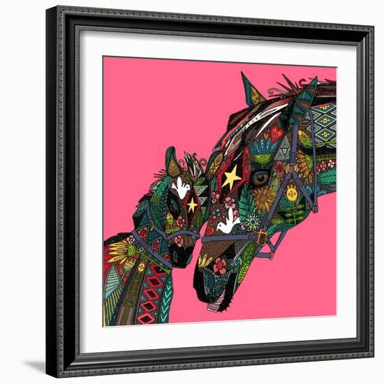 Horse Love Pink-Sharon Turner-Framed Art Print