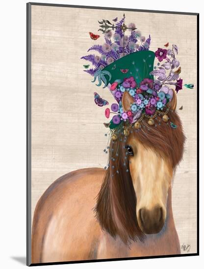 Horse Mad Hatter-Fab Funky-Mounted Art Print