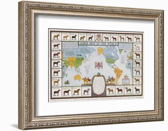 Horse Map of the World Showing Different Breeds-null-Framed Photographic Print