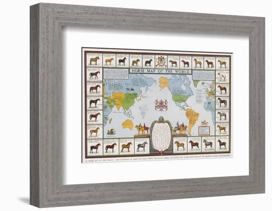 Horse Map of the World Showing Different Breeds-null-Framed Photographic Print