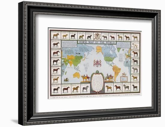 Horse Map of the World Showing Different Breeds-null-Framed Photographic Print