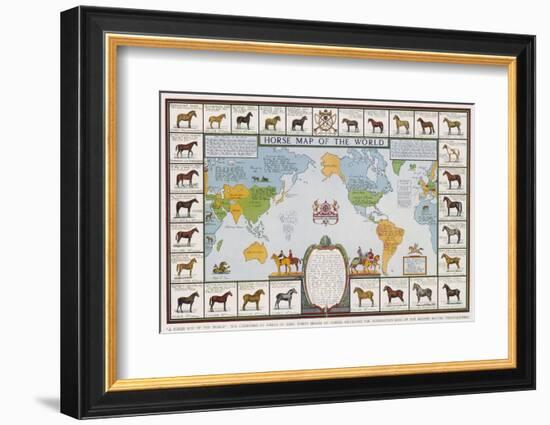 Horse Map of the World Showing Different Breeds-null-Framed Photographic Print