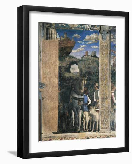 Horse, Mastiffs and Grooms of Count Ludovico Gonzaga, Detail from Meeting Wall-Andrea Mantegna-Framed Giclee Print