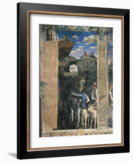 Horse, Mastiffs and Grooms of Count Ludovico Gonzaga, Detail from Meeting Wall-Andrea Mantegna-Framed Giclee Print