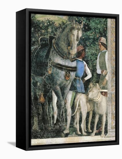 Horse, Mastiffs and Grooms of Count Ludovico Gonzaga, Detail from Wall of Meeting, 1465-1474-Andrea Mantegna-Framed Premier Image Canvas