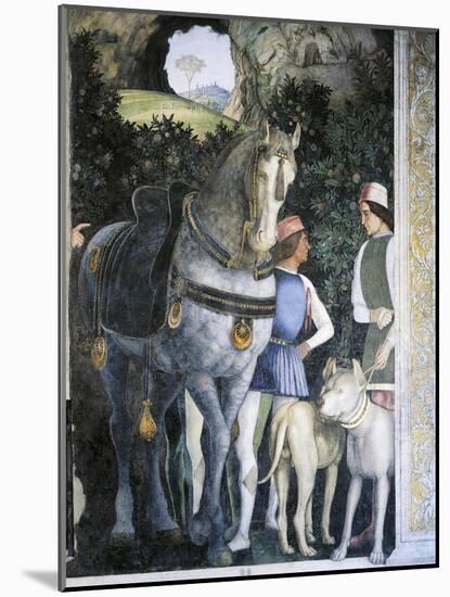 Horse, Mastiffs and Grooms of Count Ludovico Gonzaga, Detail from Wall of Meeting, 1465-1474-Andrea Mantegna-Mounted Giclee Print