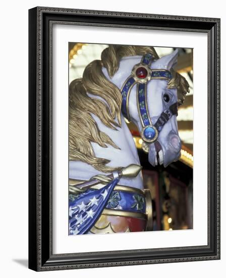 Horse on Carousel in Caras Park, Missoula, Montana, USA-Jamie & Judy Wild-Framed Photographic Print