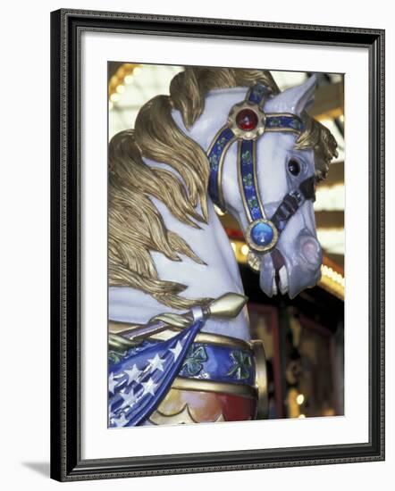 Horse on Carousel in Caras Park, Missoula, Montana, USA-Jamie & Judy Wild-Framed Photographic Print