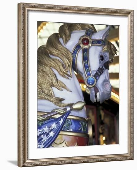 Horse on Carousel in Caras Park, Missoula, Montana, USA-Jamie & Judy Wild-Framed Photographic Print