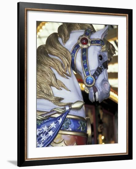 Horse on Carousel in Caras Park, Missoula, Montana, USA-Jamie & Judy Wild-Framed Photographic Print