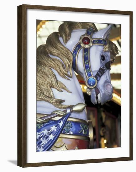 Horse on Carousel in Caras Park, Missoula, Montana, USA-Jamie & Judy Wild-Framed Photographic Print