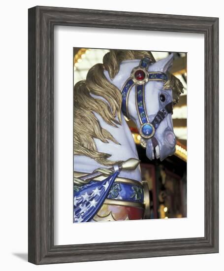 Horse on Carousel in Caras Park, Missoula, Montana, USA-Jamie & Judy Wild-Framed Photographic Print