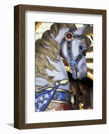 Horse on Carousel in Caras Park, Missoula, Montana, USA-Jamie & Judy Wild-Framed Photographic Print