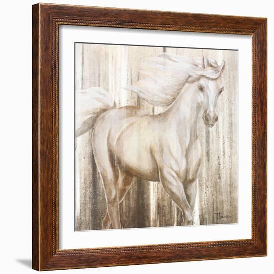 Horse on Grass Abstract-Tiffany Hakimipour-Framed Art Print