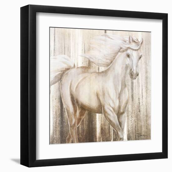 Horse on Grass Abstract-Tiffany Hakimipour-Framed Art Print