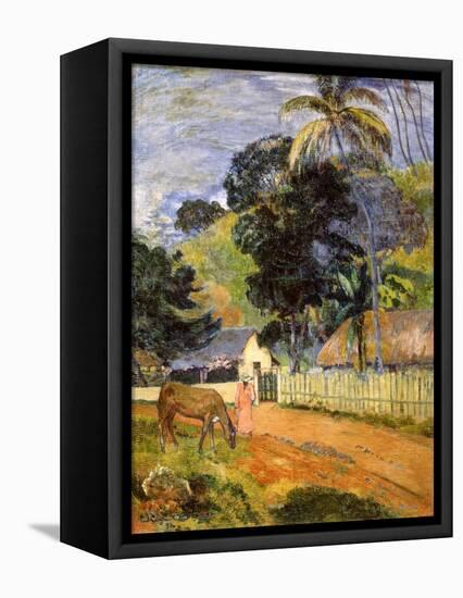 Horse on Road, Tahitian Landscape, 1899-Paul Gauguin-Framed Premier Image Canvas