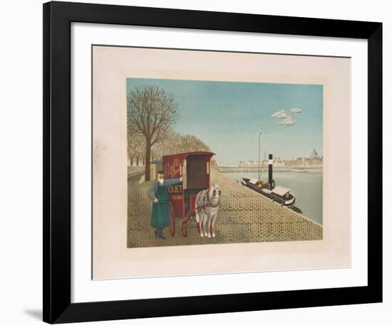 Horse on the River-Jan Balon-Framed Collectable Print