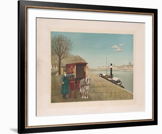 Horse on the River-Jan Balon-Framed Collectable Print
