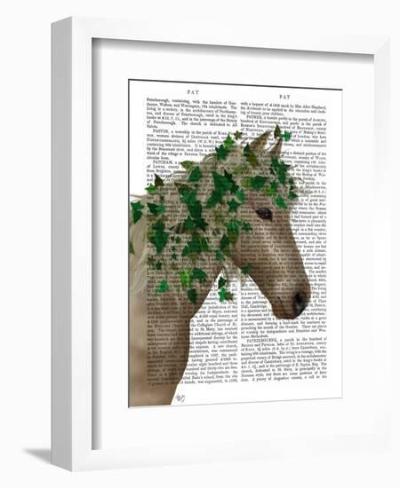 Horse Porcelain with Ivy-Fab Funky-Framed Art Print