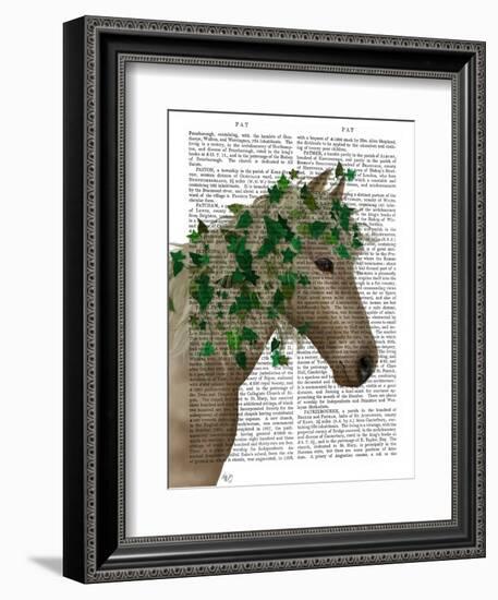 Horse Porcelain with Ivy-Fab Funky-Framed Art Print