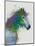 Horse Portrait 1 Rainbow Splash-Fab Funky-Mounted Art Print