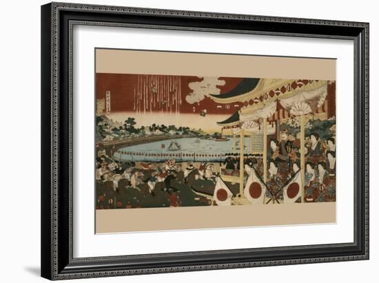 Horse Race at Ueno Park-Chikanobu-Framed Art Print