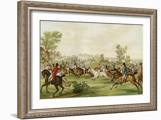 Horse Race - coloured engraving by Debucourt-Philibert-Louis Debucourt-Framed Giclee Print