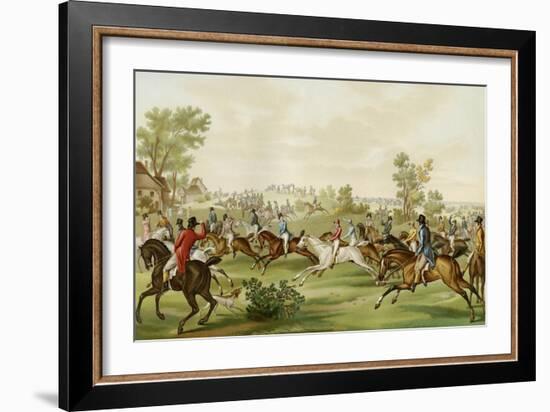 Horse Race - coloured engraving by Debucourt-Philibert-Louis Debucourt-Framed Giclee Print