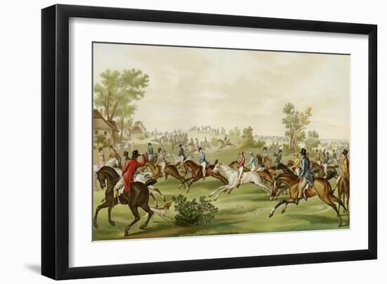 Horse Race - coloured engraving by Debucourt-Philibert-Louis Debucourt-Framed Giclee Print