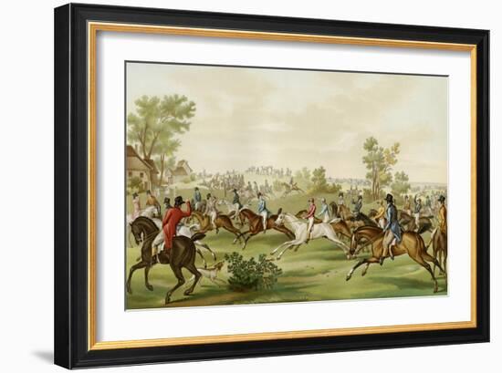 Horse Race - coloured engraving by Debucourt-Philibert-Louis Debucourt-Framed Giclee Print