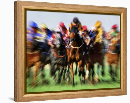 Horse Race in Motion-Peter Walton-Framed Premier Image Canvas