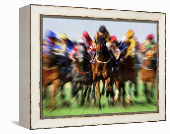 Horse Race in Motion-Peter Walton-Framed Premier Image Canvas