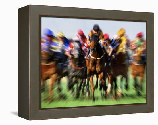 Horse Race in Motion-Peter Walton-Framed Premier Image Canvas