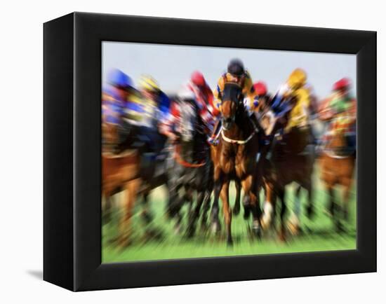 Horse Race in Motion-Peter Walton-Framed Premier Image Canvas