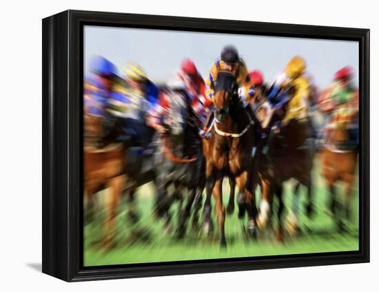 Horse Race in Motion-Peter Walton-Framed Premier Image Canvas