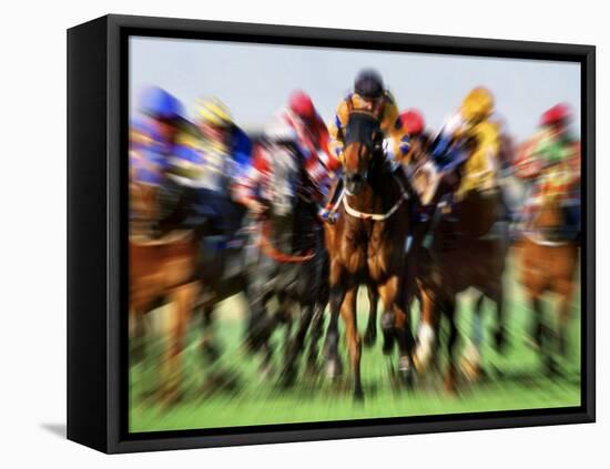 Horse Race in Motion-Peter Walton-Framed Premier Image Canvas