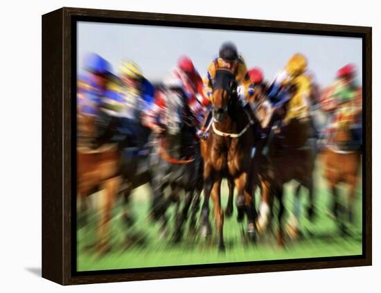 Horse Race in Motion-Peter Walton-Framed Premier Image Canvas