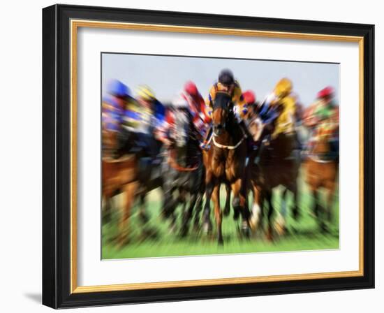 Horse Race in Motion-Peter Walton-Framed Photographic Print