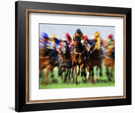 Horse Race in Motion-Peter Walton-Framed Premium Photographic Print