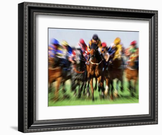 Horse Race in Motion-Peter Walton-Framed Premium Photographic Print