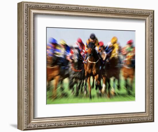 Horse Race in Motion-Peter Walton-Framed Photographic Print