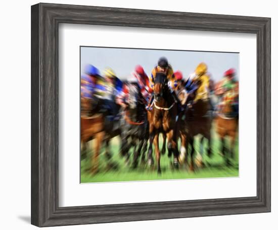 Horse Race in Motion-Peter Walton-Framed Photographic Print