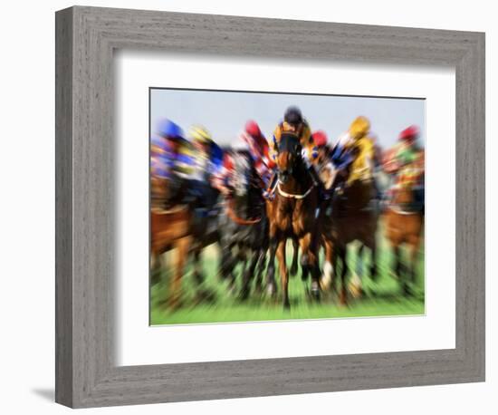 Horse Race in Motion-Peter Walton-Framed Photographic Print