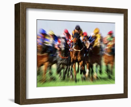 Horse Race in Motion-Peter Walton-Framed Photographic Print