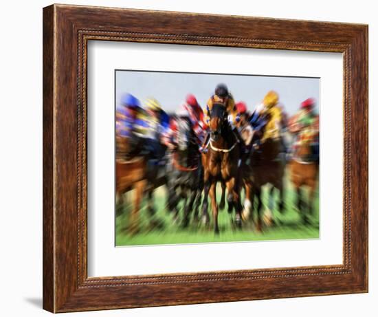 Horse Race in Motion-Peter Walton-Framed Photographic Print