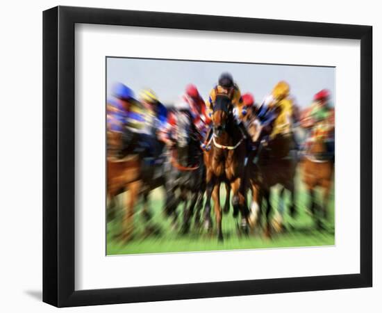 Horse Race in Motion-Peter Walton-Framed Photographic Print