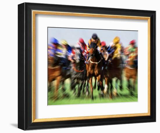 Horse Race in Motion-Peter Walton-Framed Photographic Print