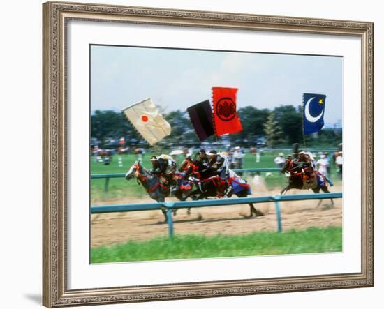 Horse Race in Samurai Armors-null-Framed Photographic Print